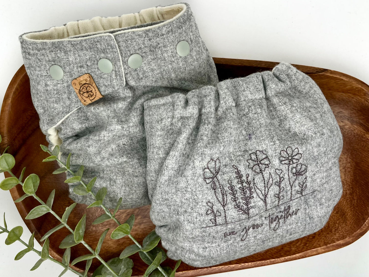 Wollwindel „Grow together - Stone“