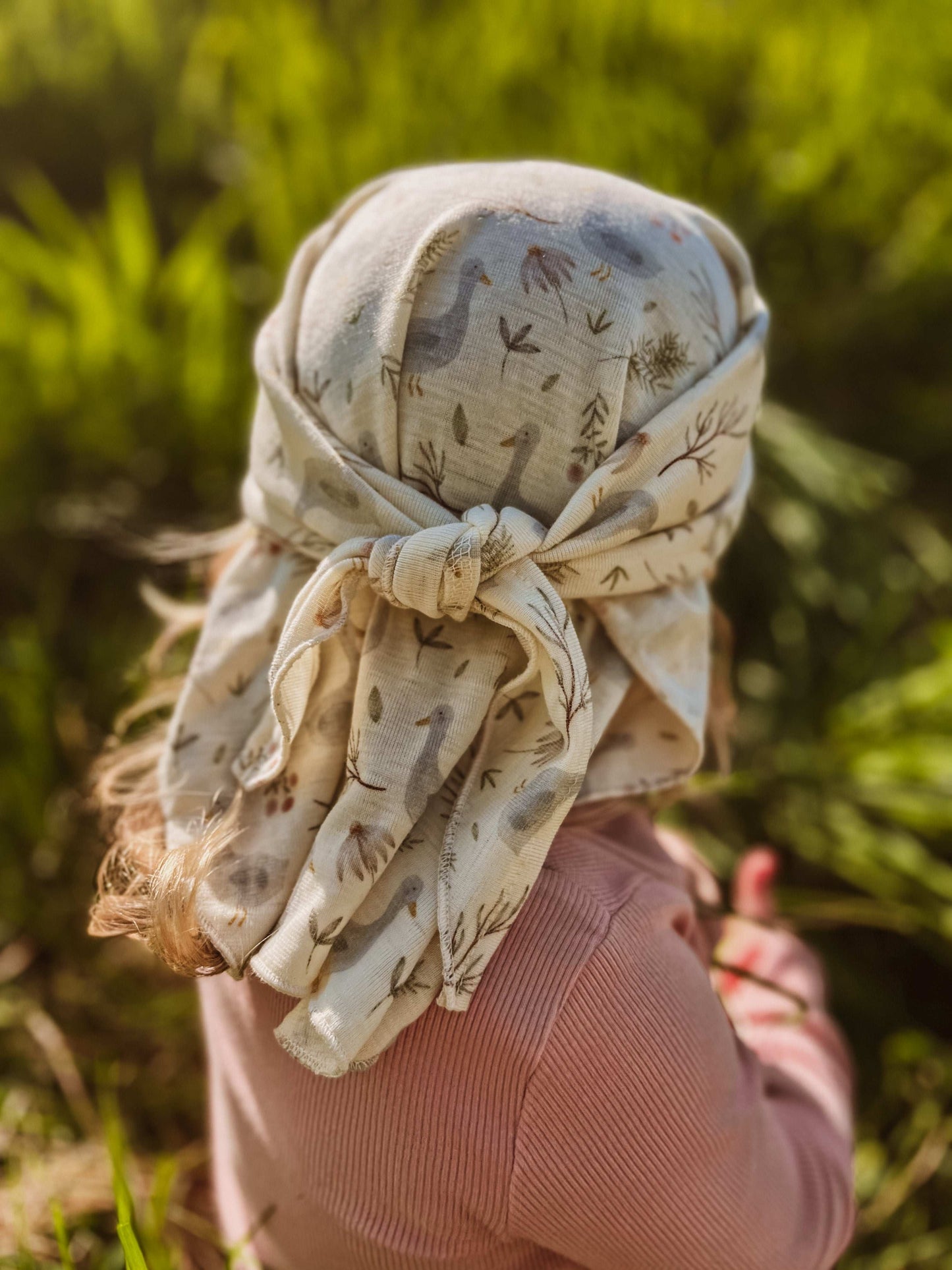 „Sommerglück“ | Sonnenhut Baby zum Binden aus Wolle/Seide