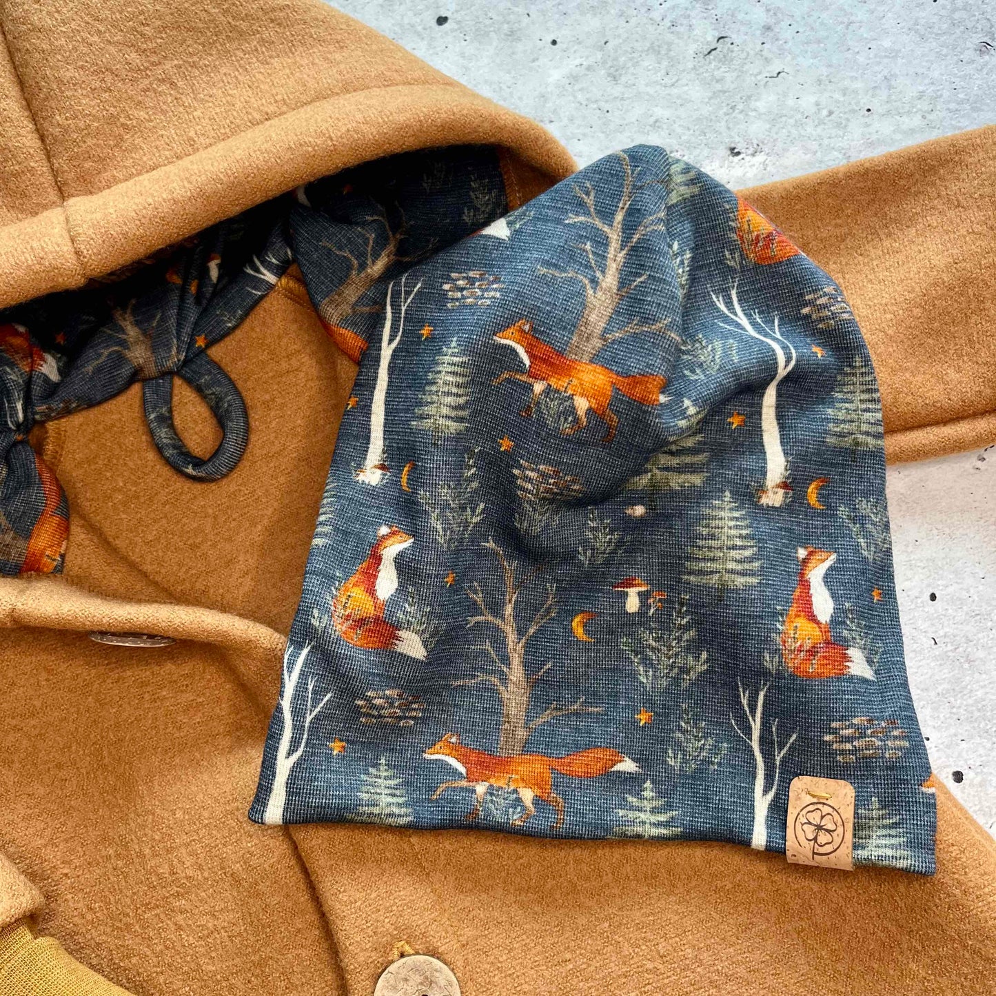 „Glücks-Beanie“ aus Wolle/Tencel