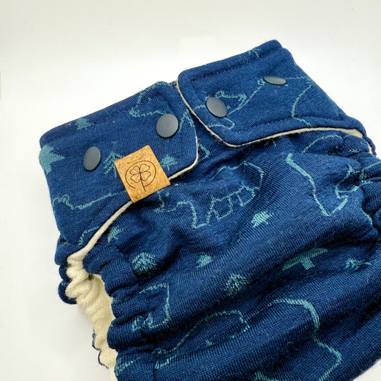 Glücksgriff Wollwindel „Petrolbären“ Midi - Unikat - Tausendglück