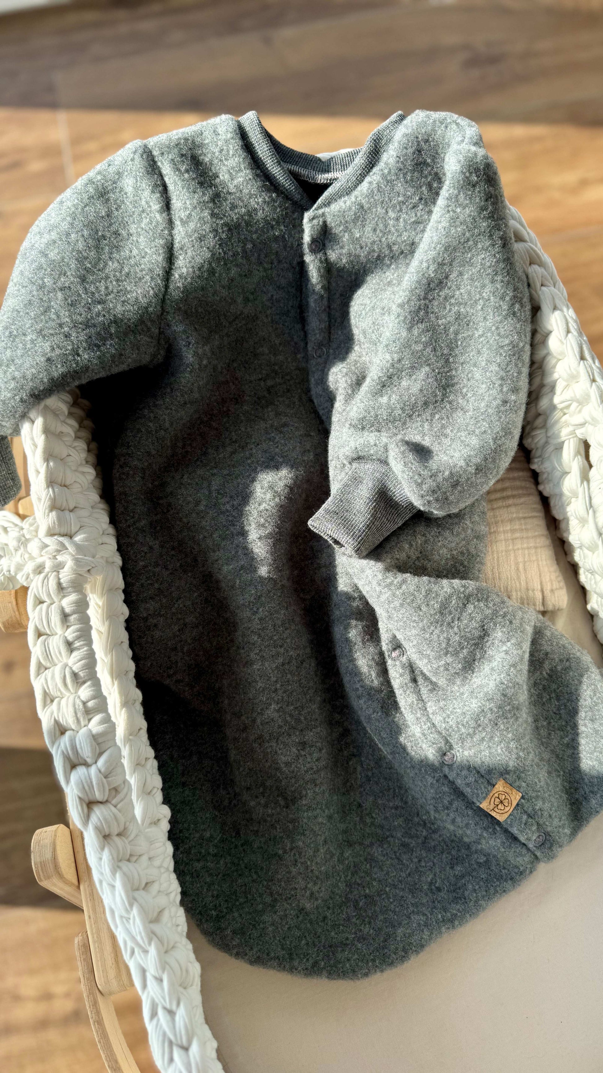 zweiteiliger schlafsack Glücks-Schlafsack“ aus Merino-Wollfleece – Tausendglück