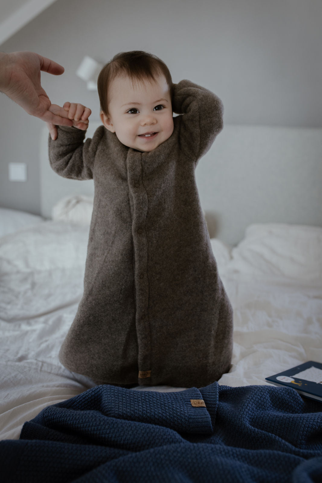 schlafsack oder decke baby Glücks-Schlafsack“ aus Merino-Wollfleece – Tausendglück