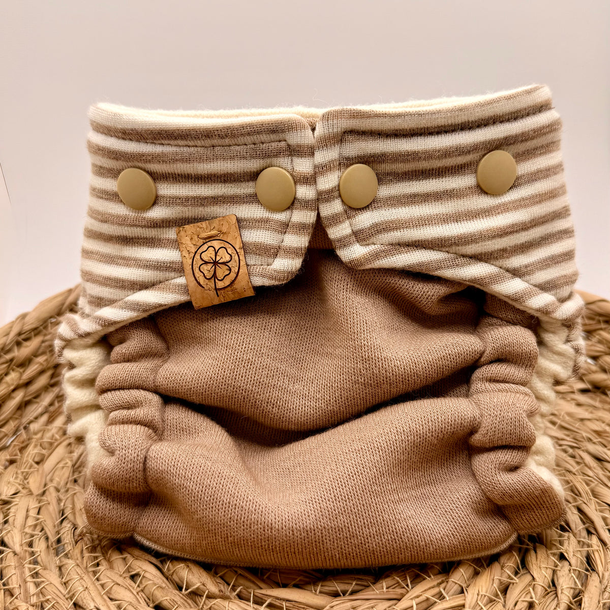 Unikat Wollwindel „Naturringel/Sand“ Mini