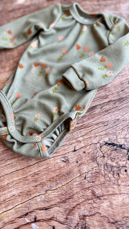 Glücksgriff „Glücks-Body“ aus Wolle/Seide "Tausend Blumen" - 56