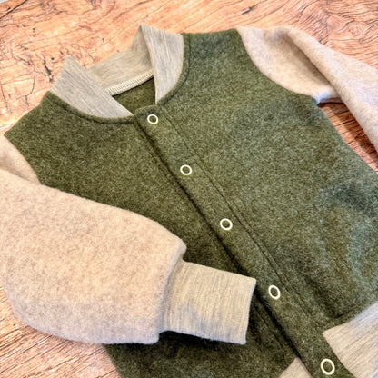 Glücksgriff - „College-Jacke“ aus Merino-kuschel Wollwalk - 92/98