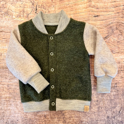 Glücksgriff - „College-Jacke“ aus Merino-kuschel Wollwalk - 92/98
