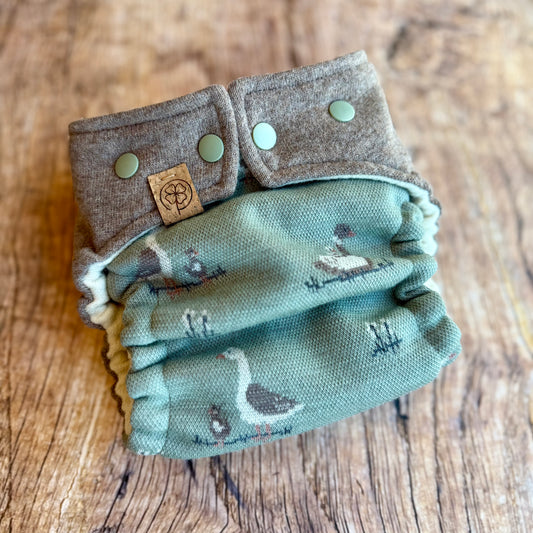 Glücksgriff Wollwindel „Meergänse“ Midi - Unikat