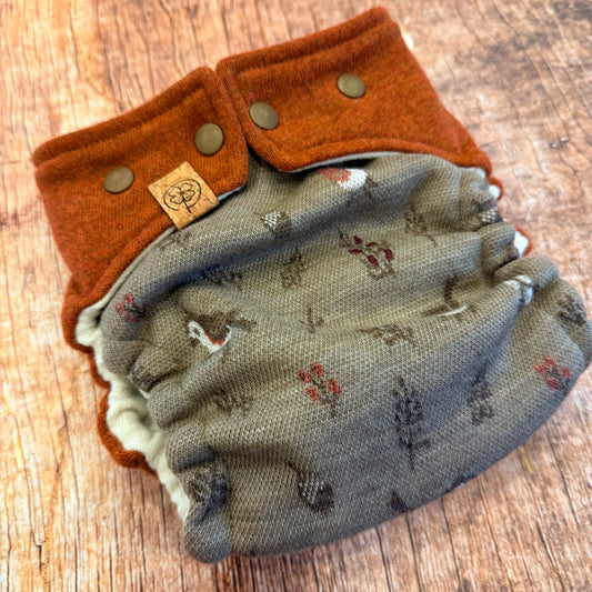 Glücksgriff Wollwindel „Ahorn Rotkehlchen“ - Unikat